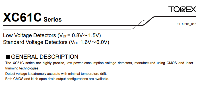 泰德兰电子分享10颗特瑞仕-Torex热门物料基本参数介绍